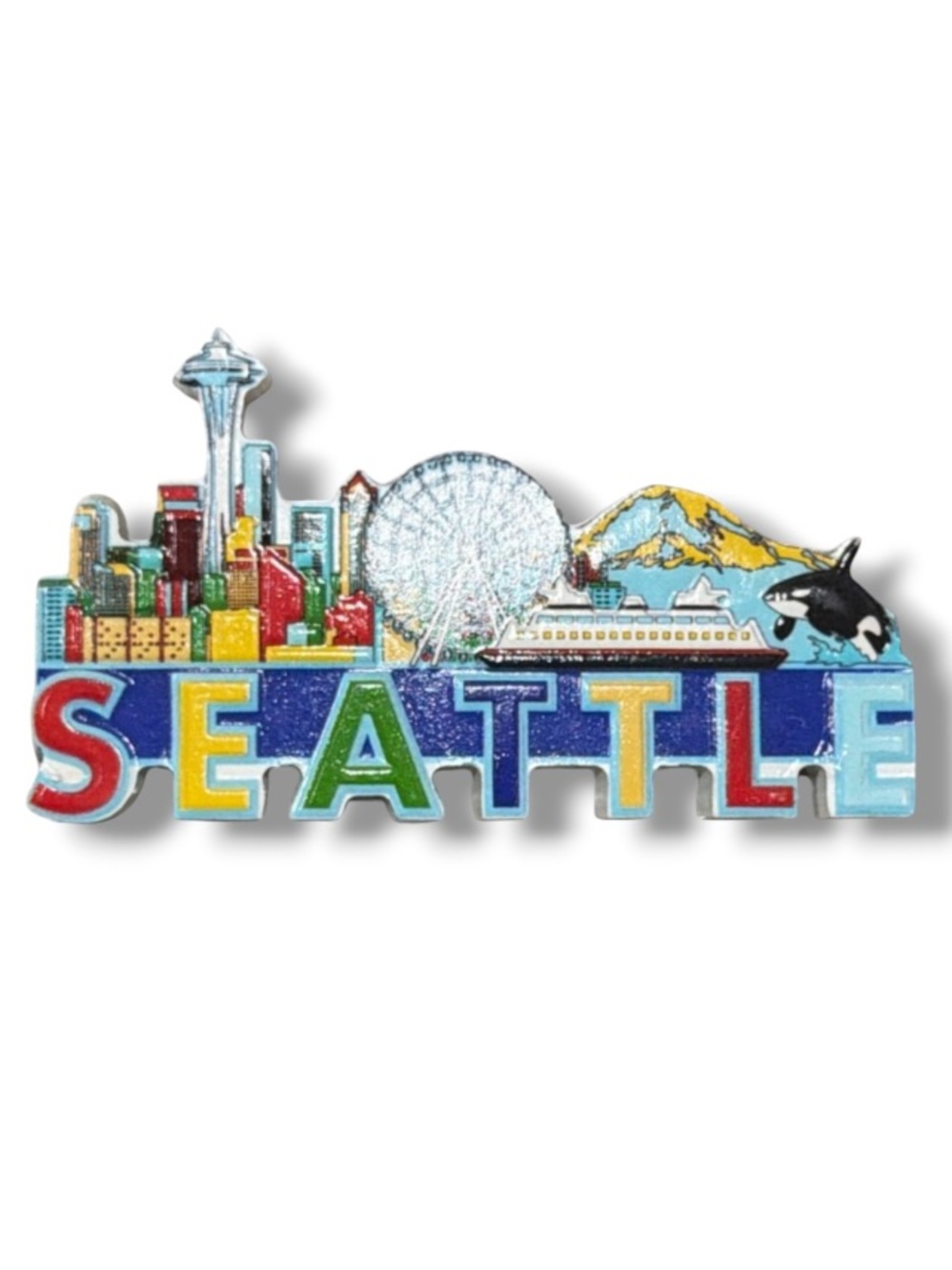 Seattle Washington Souvenir Magnet Pacific Northwest The Emerald City Orca